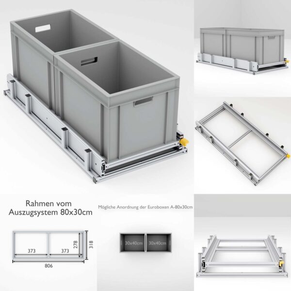 90x80cm für Kastenwagen und Wohnmobile Heckauszug