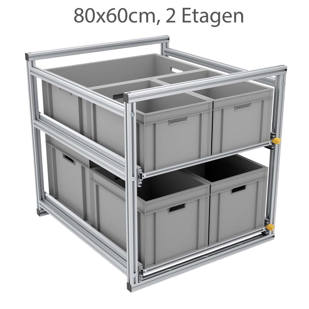 Bausatz Doppelter Heckauszug 2 Etagen 120cm 6x 40x30cm Wohnmobil Camper