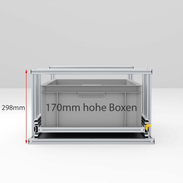 Heckauszug, Höhe bei 170mm hohen Boxen