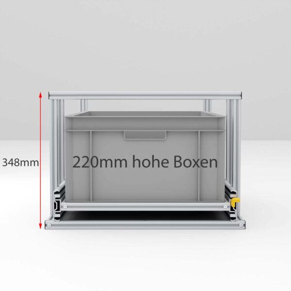 Heckauszug, Höhe bei 220mm hohen Boxen