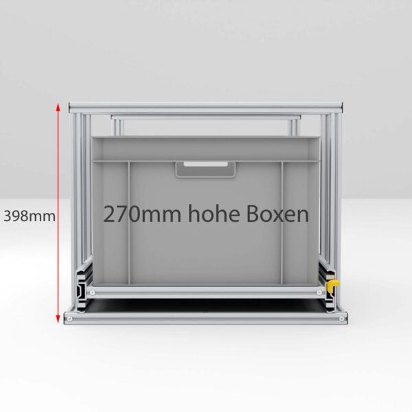 Heckauszug, Höhe bei 270mm hohen Boxen