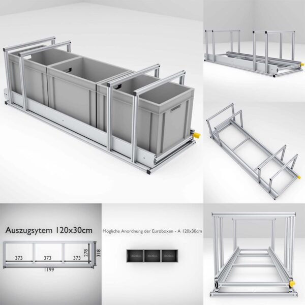 Regalsystem mit Ablage für Campingzubehör