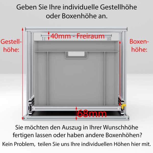 Heckauszug, individuelle Boxenhöhe möglich