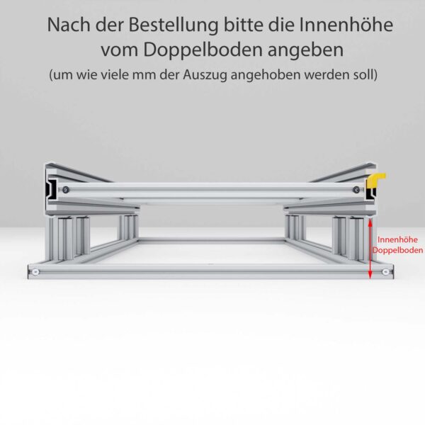 Hinterer Auszugscontainer im Unterboden des Reisemobils