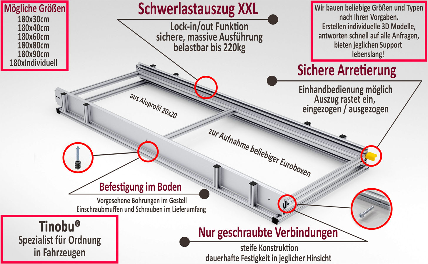 Langer Heckauszug für die Heckgarage
